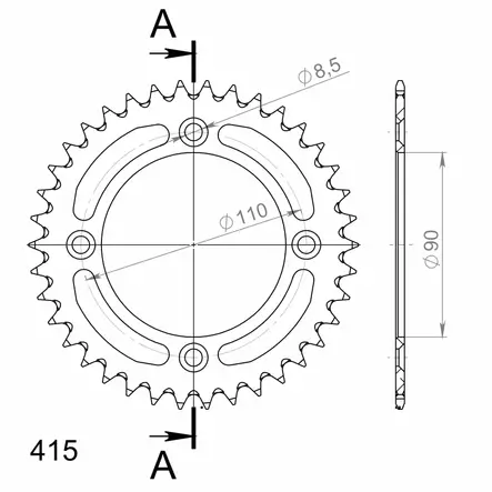 Supersprox Alu Takaratas KTM SX50 14- Oranssi 38 - Duell MP varaosat ja tarvikkeet - 118566 - 1