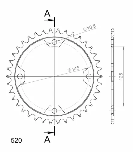 Supersprox / JT Teräs takaratas 1857.38 - Duell MP varaosat ja tarvikkeet - 119536 - 1