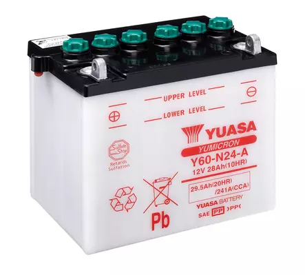 Yuasa akku, Y60-N24-A (dc) akkuhappoa ei mukana - Duell muut varaosat ja tarvikkeet - 132026 - 1