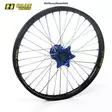 Haan wheel SX65 FRONT 02-24 14-1,60 BLACK RIM/BLUE HUB/BLACK SPOKES/BLUE NIPPLE - Duell MP varaosat ja tarvikkeet - 63936 - 1