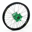 Haan Wheels Rear KX+F 03-.. 19-2,15 Black Rim - Green Hub - Duell MP varaosat ja tarvikkeet - 64026 - 1