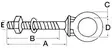 Osculati silmukkaruuvi RST 8x100mm - Duell venetarvikkeet - 5246 - 1