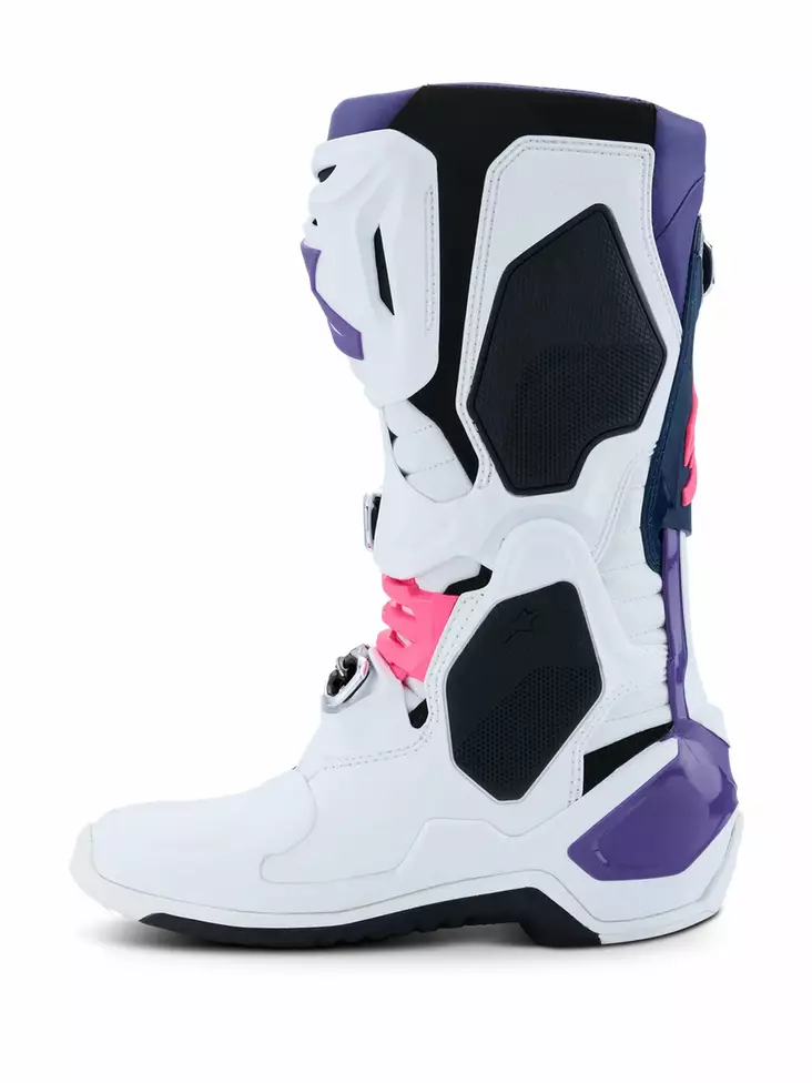 Alpinestars Ajosaapas Tech 10 Valkoinen/Lila/Fluo Pinkki, 42 - Duell ajovarusteet - 39127 - 1