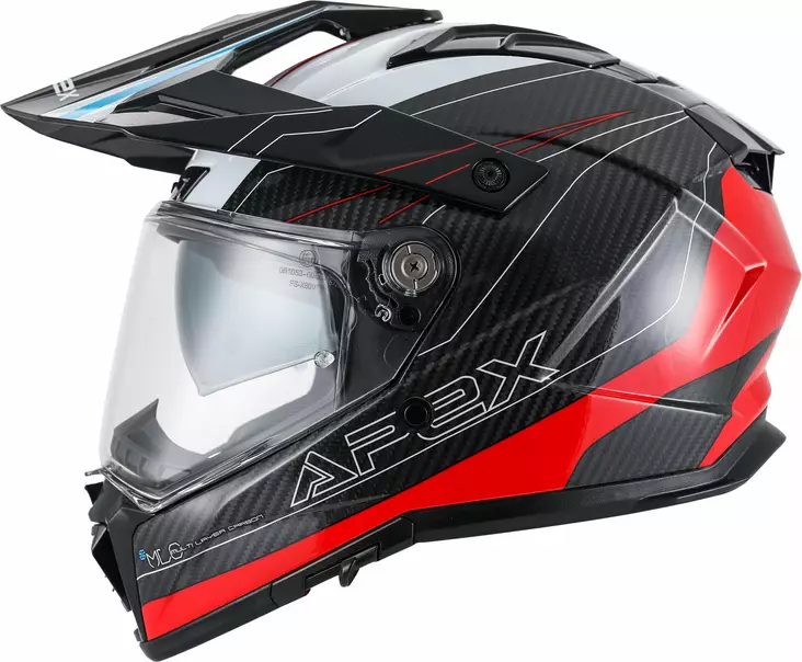 APEX Kypärä AC500 Carbon Sahara valkoinen/punainen/sininen kiiltävä L - Duell ajovarusteet - 33697 - 1