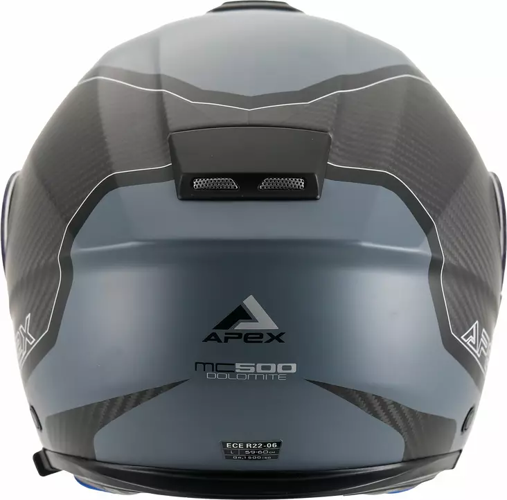 APEX Kypärä MC500 Carbon Dolomites musta/harmaa/hopea kiiltävä XXL - Duell ajovarusteet - 33627 - 1