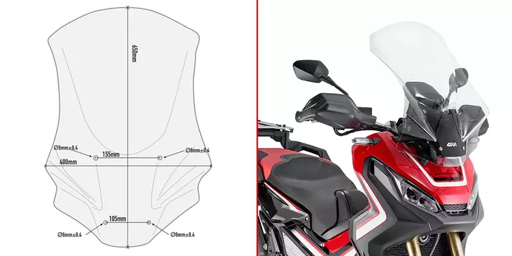GIVI SPOILER HONDA X-ADV (2017) - Duell MP varaosat ja tarvikkeet - 100907 - 1