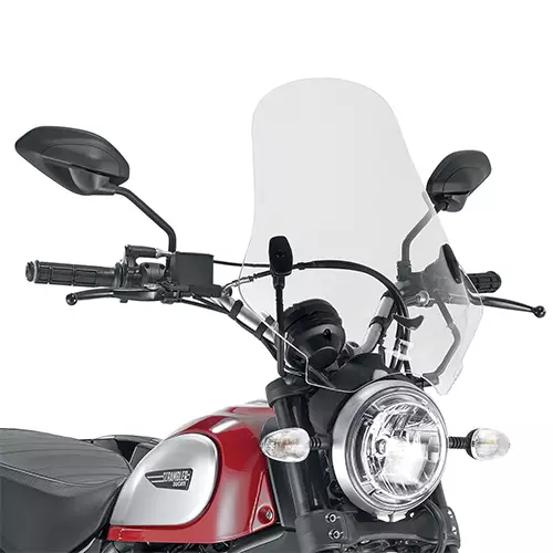 Givi Spoileriplexi kirkas 48 x 43.5 cm Ducati Scrambler 400 (16) 800 (15-16) - Duell MP varaosat ja tarvikkeet - 100607 - 1