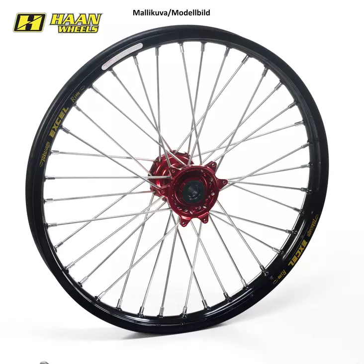 Haan wheel BETA 13- 21-1,60 RED HUB/BLACK RIM - Duell MP varaosat ja tarvikkeet - 63937 - 1