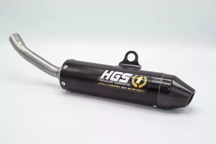 HGS Äänenvaimennin 2T Racing SX/TC85 25-.. Musta hiilikuitupäädyllä - Duell MP varaosat ja tarvikkeet - 68577 - 1