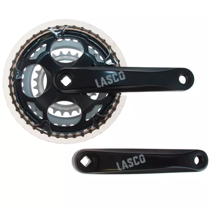 Kampipari LASCO 42/34/24 170mm alu nelikantti 118mm akseli ketjusuoja musta - Duell polkupyörien varaosat ja tarvikkeet - 58317 - 1