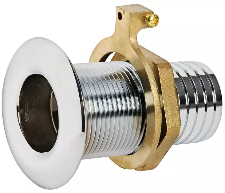 Läpivienti kromattu messinkiä 1"1/4x38 - Duell venetarvikkeet - 6287 - 1