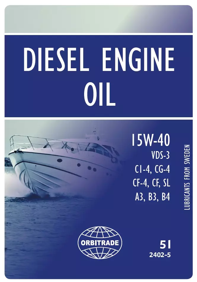 Orbitrade Diesel engine oil 15W40 5L - Duell venetarvikkeet - 136187 - 1