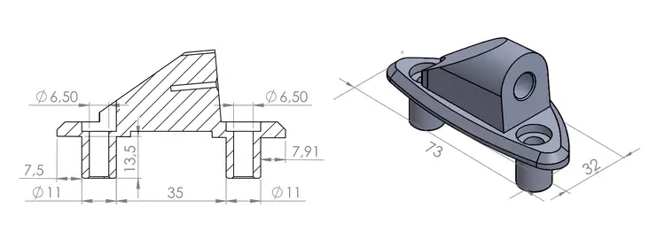 Puig Adapter Left Side For Fairing Daytona 675 - Duell MP varaosat ja tarvikkeet - 90607 - 1