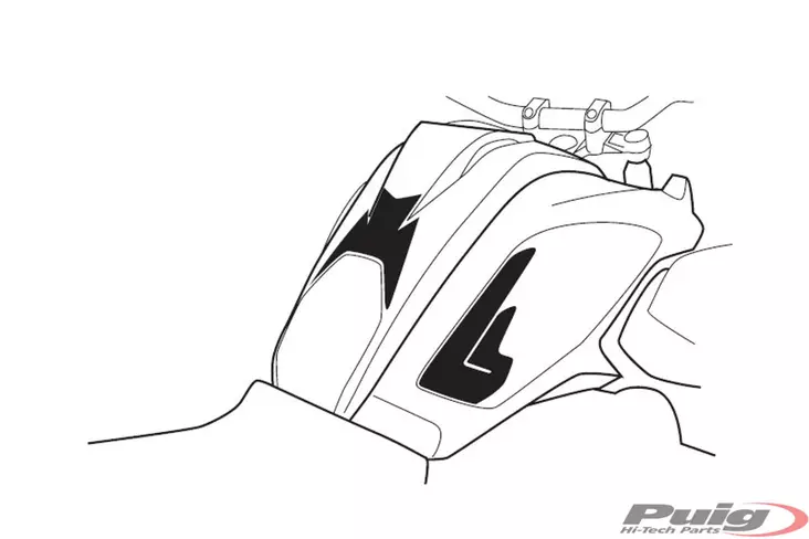 Puig Tank Pad + Side Part Bmw R1200Gs 17' C/Carbon Look - Duell MP varaosat ja tarvikkeet - 90627 - 1