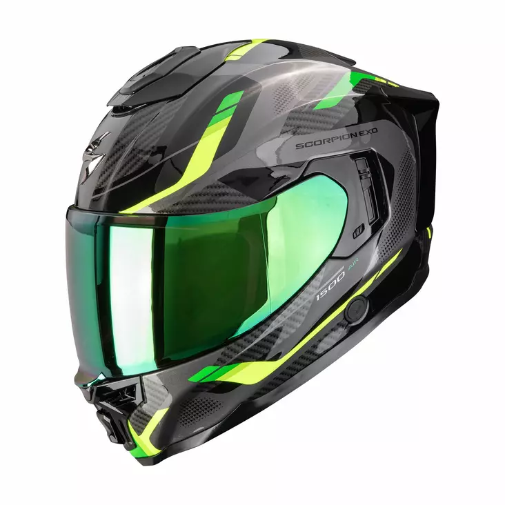 SCORPION Helmet EXO-1500 AIR SLEEK Black-Green, XL - Duell ajovarusteet - 49907 - 1