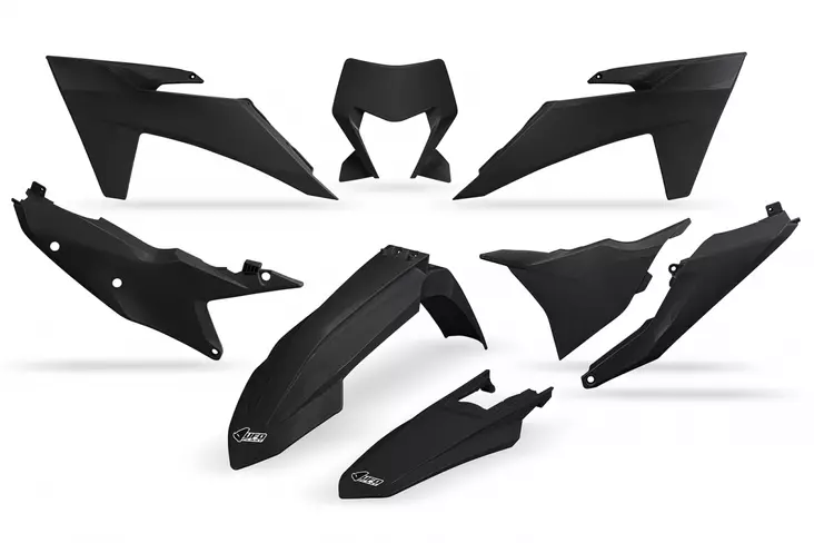 UFO Plastic kit 6-parts KTM EXC EXCF 2024-.. 125-500 Black - Duell MP varaosat ja tarvikkeet - 48067 - 1