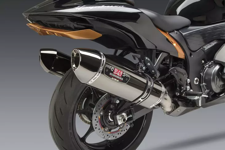 Yoshimura HAYABUSA 2022 Race R-77 Dual Stainless Slip-On Exhaust, w/ Onyx Muffl - Duell MP varaosat ja tarvikkeet - 113287 - 1