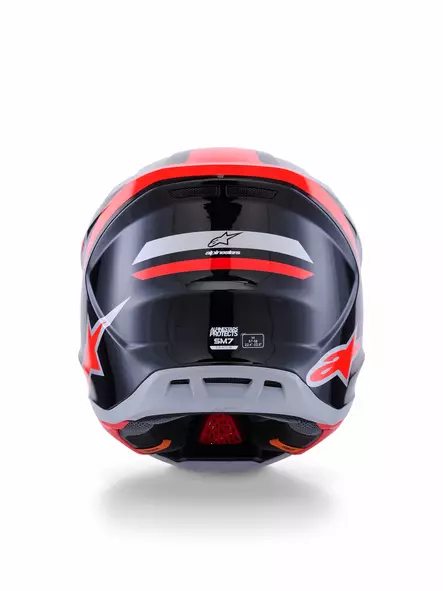 Alpinestars Kypärä S-M7 Rise Musta/Hopea/Fluo Punainen, M - Duell ajovarusteet - 36787 - 1