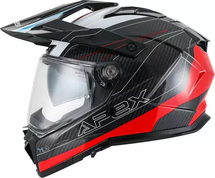 APEX Kypärä AC500 Carbon Sahara valkoinen/punainen/sininen kiiltävä L - Duell ajovarusteet - 33697 - 1