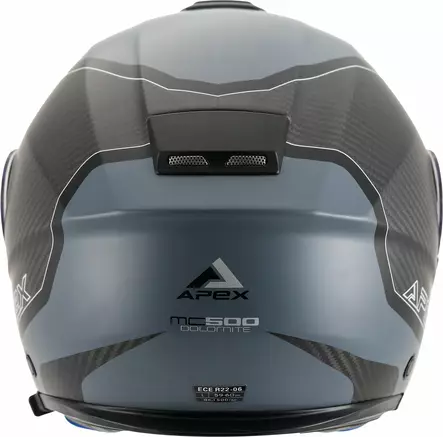 APEX Kypärä MC500 Carbon Dolomites musta/harmaa/hopea kiiltävä XXL - Duell ajovarusteet - 33627 - 1