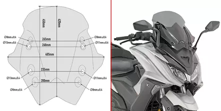 GIVI FUME' WINDSCREEN KYMCO AK 550 - Duell MP varaosat ja tarvikkeet - 100187 - 1