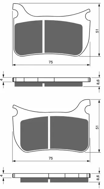 GOLDFREN Jarrupalat 276 Ceramic carbon AD FOR BERINGER 4 pist - Duell MP varaosat ja tarvikkeet - 68097 - 1