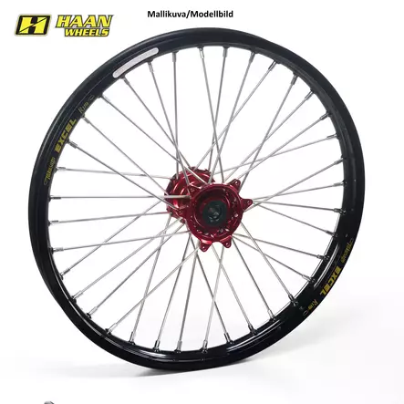 Haan wheel BETA 13- 21-1,60 RED HUB/BLACK RIM - Duell MP varaosat ja tarvikkeet - 63937 - 1