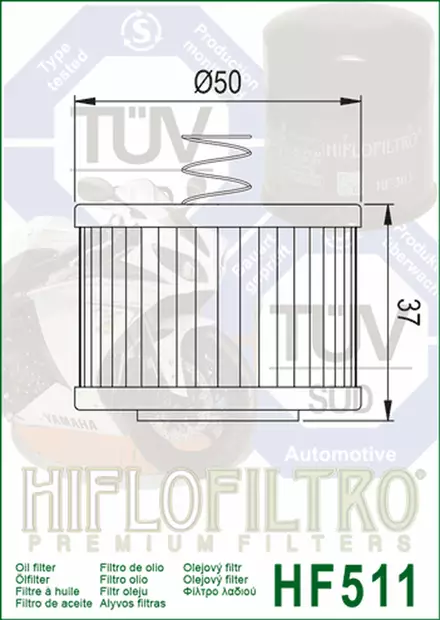 Hiflo Öljynsuodatin HF511 - Duell MP varaosat ja tarvikkeet - 128787 - 1