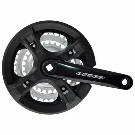 Kampipari LASCO 48/38/28 170mm alu nelikantti 118mm akseli ketjusuoja musta - Duell polkupyörien varaosat ja tarvikkeet - 37917 - 1