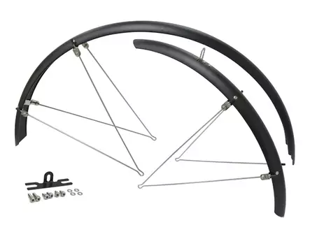 Lokasuojapari 28" CAVO aisallinen kiinnikkeet mattamusta 50mm - Duell polkupyörien varaosat ja tarvikkeet - 76377 - 1