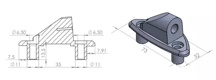 Puig Adapter Left Side For Fairing Daytona 675 - Duell MP varaosat ja tarvikkeet - 90607 - 1