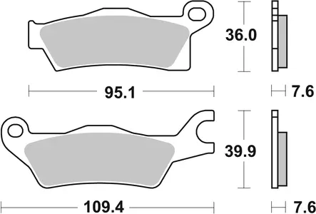 Sbs Jarrupalat Sintered Offroad - Duell MP varaosat ja tarvikkeet - 122187 - 1
