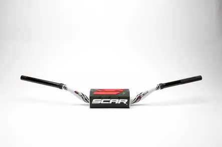 Scar Handlebar O² COLOR Ø28,6 (1 1/8”) - KTM 85SX - WHITE Bar - BLACK Bar pad - Duell MP varaosat ja tarvikkeet - 75137 - 1