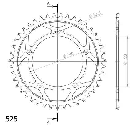 Supersprox / JT Teräs takaratas 1792.43 - Duell MP varaosat ja tarvikkeet - 119657 - 1