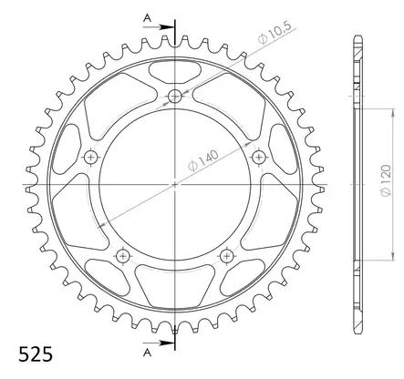 Supersprox / JT Teräs takaratas 1792.45 - Duell MP varaosat ja tarvikkeet - 119417 - 1