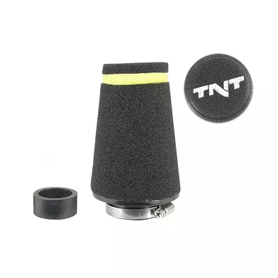 TNT Ilmasuodatin Speed Musta Kiinitys Ø 28/35mm (Ø 70 - 48mm x p. 100mm) - Duell mopojen varaosat ja tarvikkeet - 115247 - 1