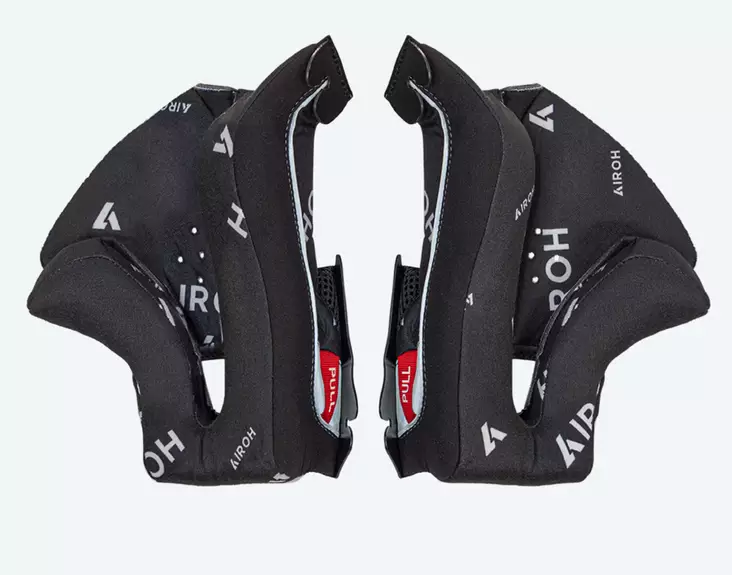 Airoh Twist 3 Cheek pads Black/white M 10mm - Duell ajovarusteet - 59148 - 1