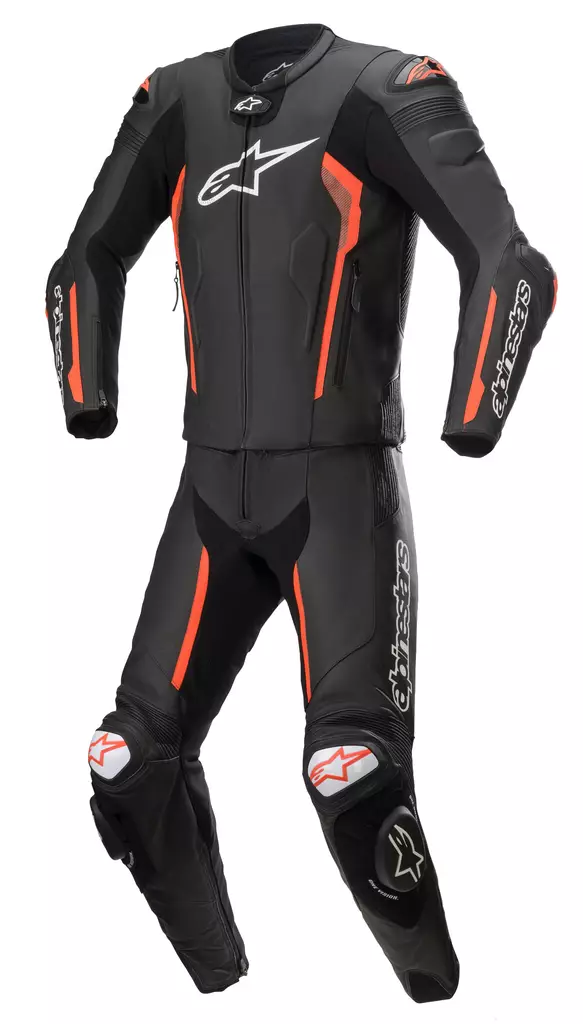 Alpinestars Nahkapuku 2-pcs Missile v2 Musta/Punainen fluo 58 - Duell ajovarusteet - 40948 - 1