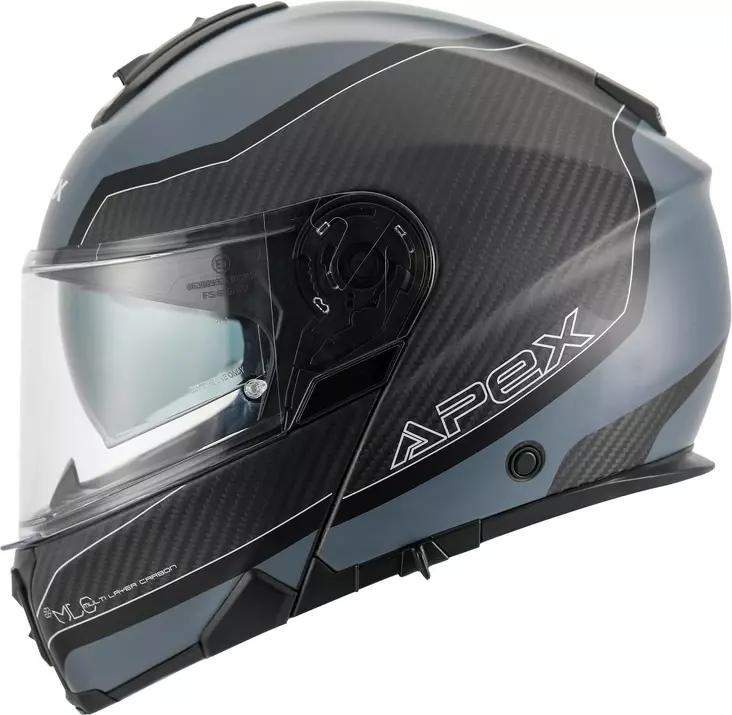 APEX Kypärä MC500 Carbon Dolomites musta/harmaa/hopea kiiltävä M - Duell ajovarusteet - 33678 - 1
