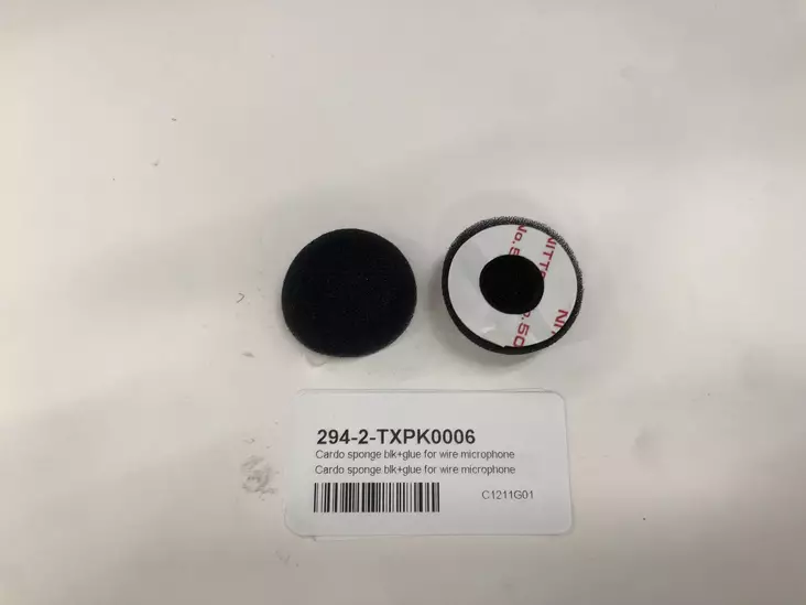 Cardo sponge blk+glue for wire microphone - Duell MP varaosat ja tarvikkeet - 117048 - 1