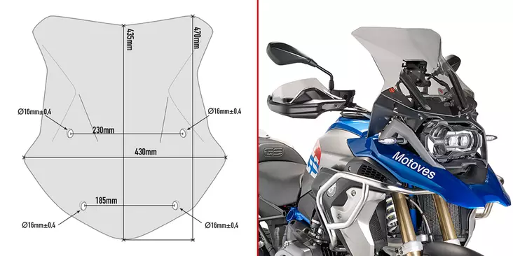 GIVI KIT SPOILER BMW R1250GS ADV. - Duell MP varaosat ja tarvikkeet - 100888 - 1