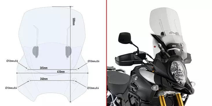 Givi Specific sliding wind-screen Suzuki DL1000 V-STROM (2014) - Duell MP varaosat ja tarvikkeet - 100828 - 1