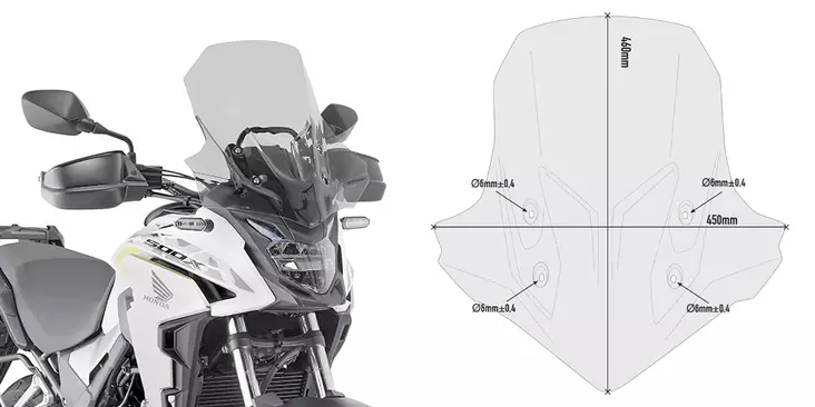 GIVI SPOILER HONDA CB500X FUMÉ - Duell MP varaosat ja tarvikkeet - 101038 - 1