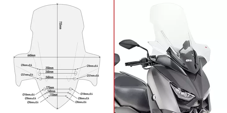GIVI SPOILER YAM. X-MAX 300 (2017) - Duell MP varaosat ja tarvikkeet - 100288 - 1