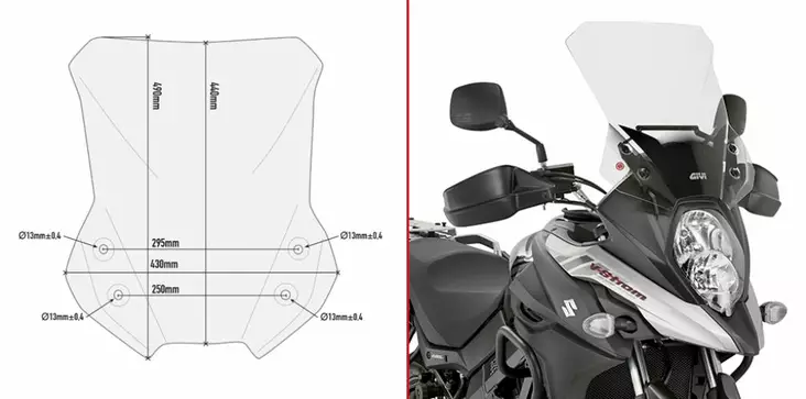 Givi Tuuliilasi 650 V-Strom 17- - Duell MP varaosat ja tarvikkeet - 100128 - 1