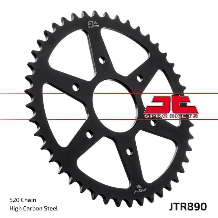 JT Rear Sprocket ZBK - Musta Zinc JTR890.44ZBK - Duell MP varaosat ja tarvikkeet - 117868 - 1