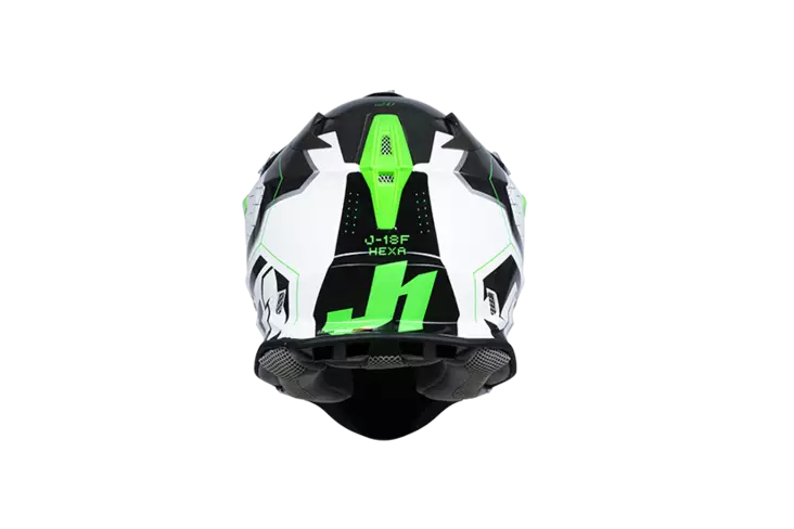 Just1 Kypärä J-18 F Hexa Vihreä Fluo/Valkoinen/Titanium, L - Duell ajovarusteet - 58688 - 1