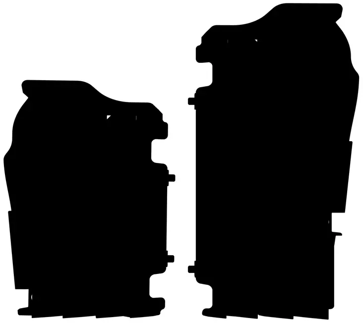 Polisport jäähdyttäjän ritiläpari KX450F 16-23 KX250F 21-24 Musta (28) - Duell MP varaosat ja tarvikkeet - 129678 - 1