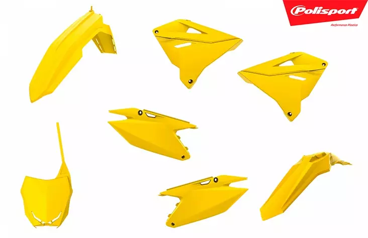 Polisport plastic kit Suzuki RM125/250 (01-08) Restyling 19 style keltainen (1) - Duell MP varaosat ja tarvikkeet - 129628 - 1