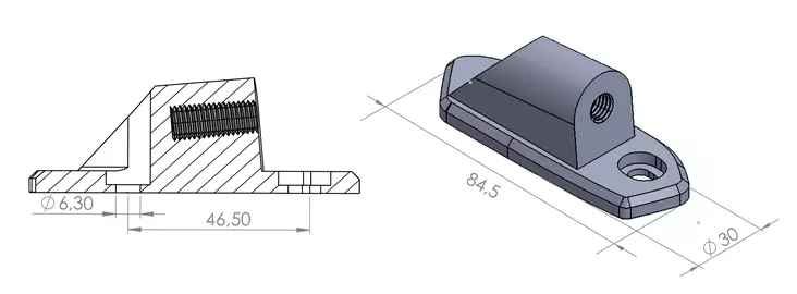Puig Adapter Left Side Hi-Tech IIiIiiF1Gt C/N - Duell MP varaosat ja tarvikkeet - 90498 - 1